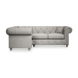 Everett Corner Sofa LH Granite Washed Oak Feet from Roseland Furniture