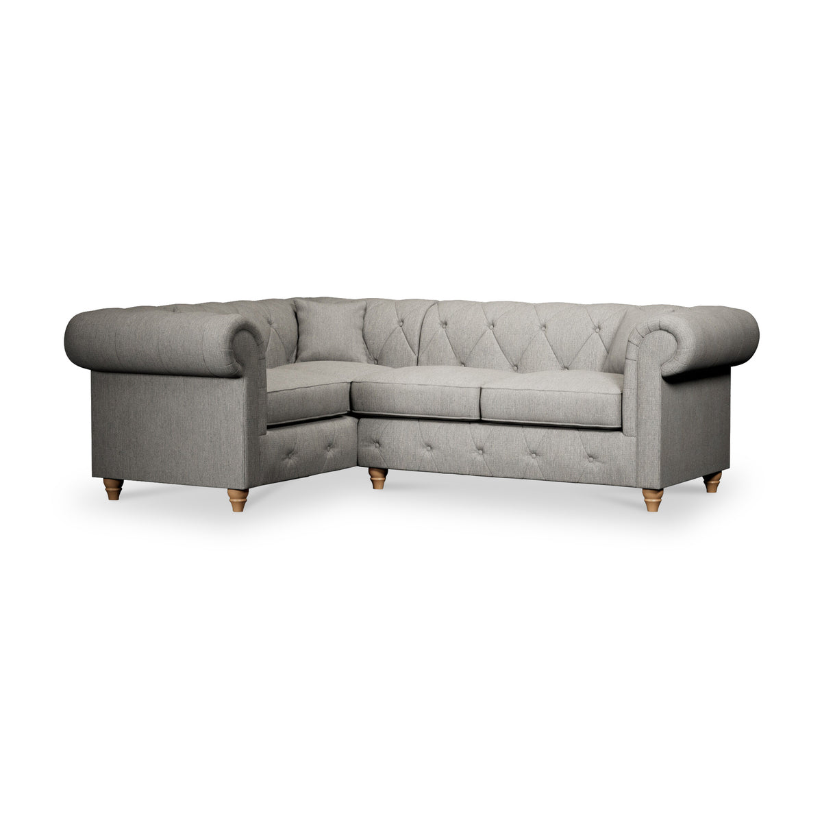 Everett Corner Sofa LH Graphite Walnut Feet from Roseland Furniture