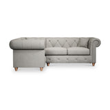 Everett Corner Sofa LH Graphite Walnut Feet from Roseland Furniture