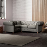 Everett Corner Sofa LH Graphite Walnut Feet from Roseland Furniture