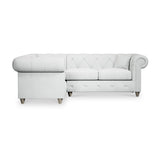 Everett Corner Sofa LH Light Blue Washed Oak Feet from Roseland Furniture