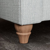Everett Corner Sofa LH Light Blue Walnut Feet from Roseland Furniture
