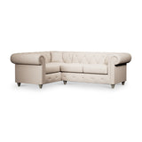 Everett Corner Sofa LH Oyster Washed Oak Feet from Roseland Furniture