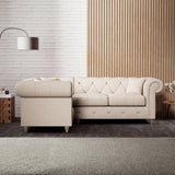 Everett Corner Sofa LH Oyster Washed Oak Feet from Roseland Furniture