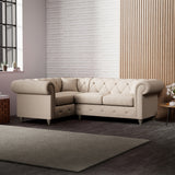 Everett Corner Sofa LH Oyster Washed Oak Feet from Roseland Furniture