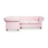 Everett Corner Sofa LH Pink Walnut Feet from Roseland Furniture
