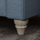 Everett Corner Sofa RH Deep Blue Washed Oak Feet from Roseland Furniture