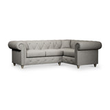 Everett Corner Sofa RH Graphite Washed Oak Feet from Roseland Furniture