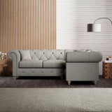 Everett Corner Sofa RH Graphite Washed Oak Feet from Roseland Furniture