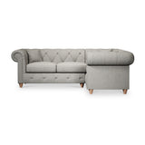 Everett Corner Sofa RH Graphite Walnut Feet from Roseland Furniture