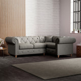 Everett Corner Sofa RH Graphite Walnut Feet from Roseland Furniture