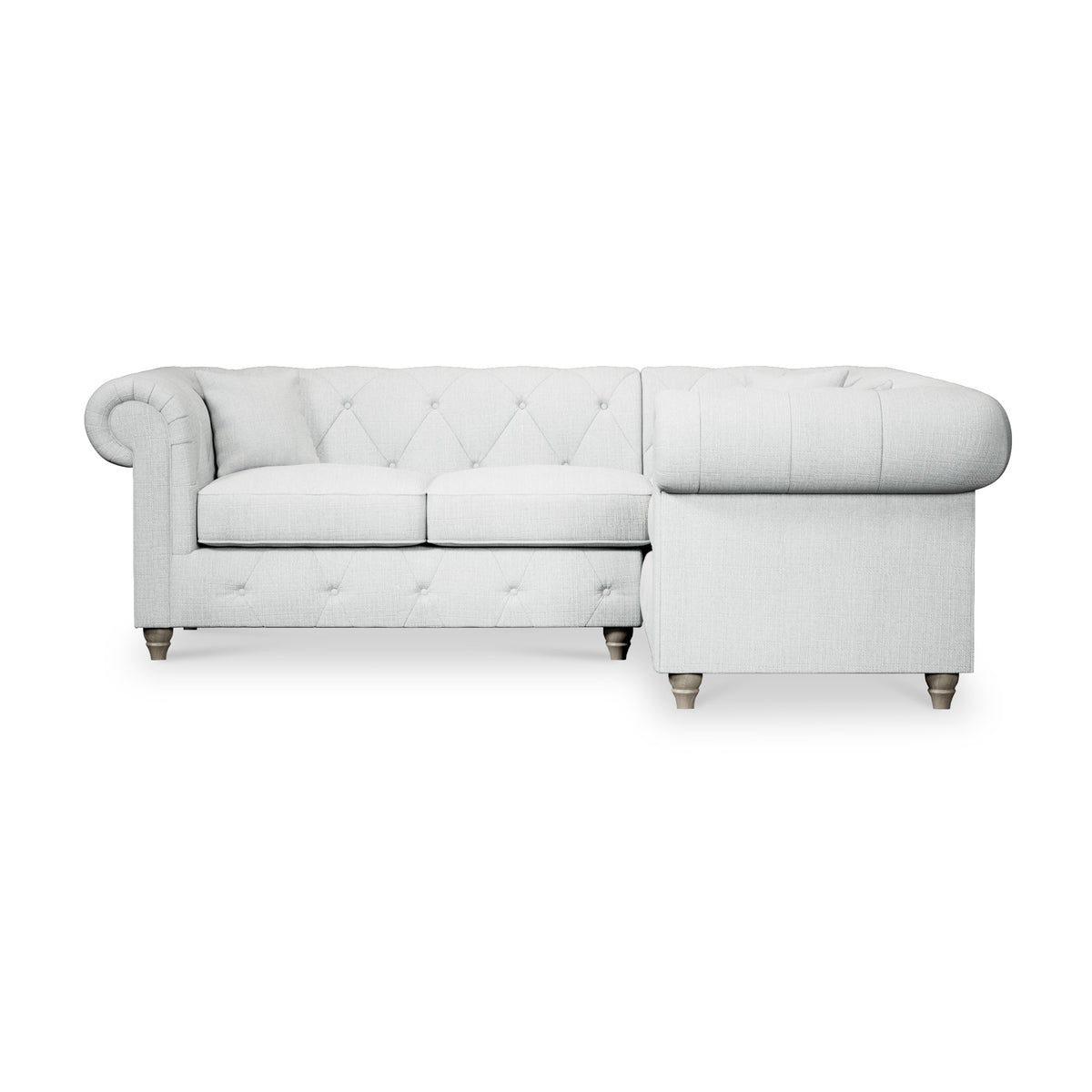 Everett Corner Sofa RH Light Blue Washed Oak Feet from Roseland Furniture