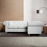 Everett Corner Sofa RH Light Blue Washed Oak Feet from Roseland Furniture