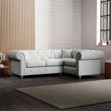 Everett Corner Sofa RH Light Blue Washed Oak Feet from Roseland Furniture