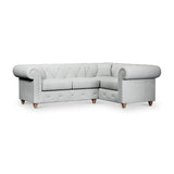 Everett Corner Sofa RH Light Blue Walnut Feet from Roseland Furniture