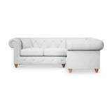 Everett Corner Sofa RH Light Blue Walnut Feet from Roseland Furniture