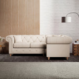 Everett Corner Sofa RH Oyster Walnut Feet from Roseland Furniture