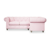 Everett Corner Sofa RH Pink Washed Oak Feet from Roseland Furniture