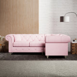 Everett Corner Sofa RH Pink Washed Oak Feet from Roseland Furniture