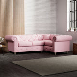 Everett Corner Sofa RH Pink Washed Oak Feet from Roseland Furniture