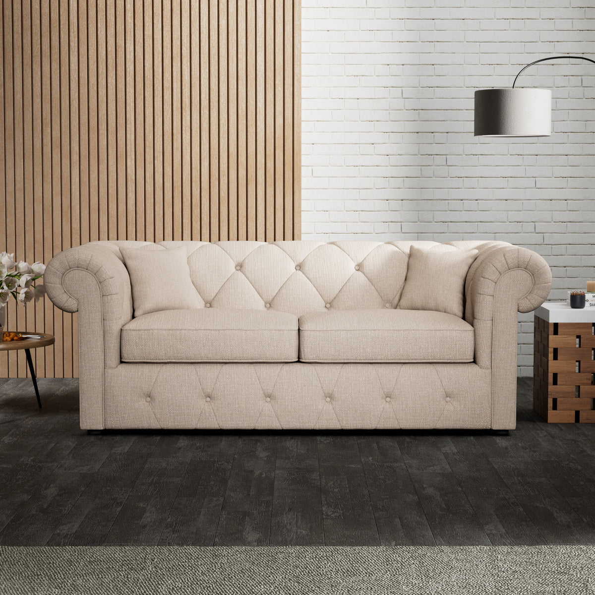 Everett 3 Seater Sofa Bed Oyster from Roseland Furniture