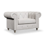 Everett Snuggler Chair Ash Washed Oak Feet from Roseland Furniture