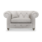 Everett Snuggler Chair Ash Washed Oak Feet from Roseland Furniture