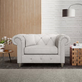 Everett Snuggler Chair Ash Washed Oak Feet from Roseland Furniture