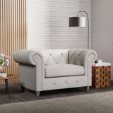 Everett Snuggler Chair Ash Washed Oak Feet from Roseland Furniture