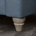 Everett Snuggler Chair Deep Blue Washed Oak Feet from Roseland Furniture