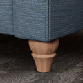 Everett Snuggler Chair Deep Blue Walnut Feet from Roseland Furniture