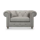 Everett Snuggler Chair Graphite Washed Oak Feet from Roseland Furniture