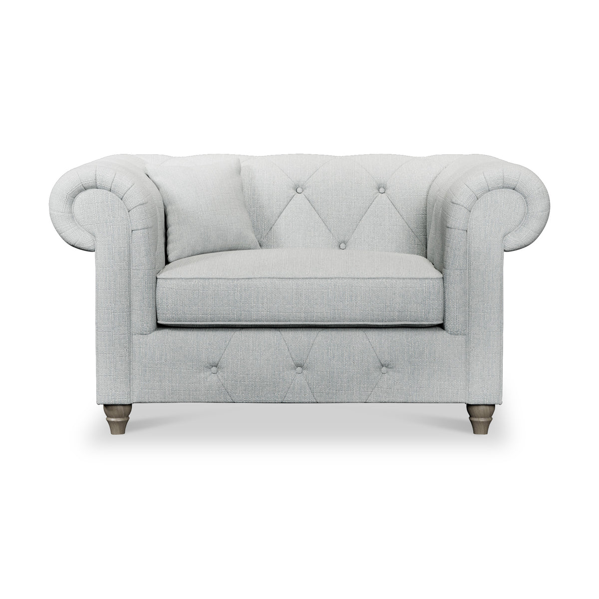 Everett Snuggler Chair Light Blue Washed Oak Feet from Roseland Furniture