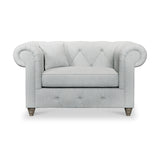 Everett Snuggler Chair Light Blue Washed Oak Feet from Roseland Furniture