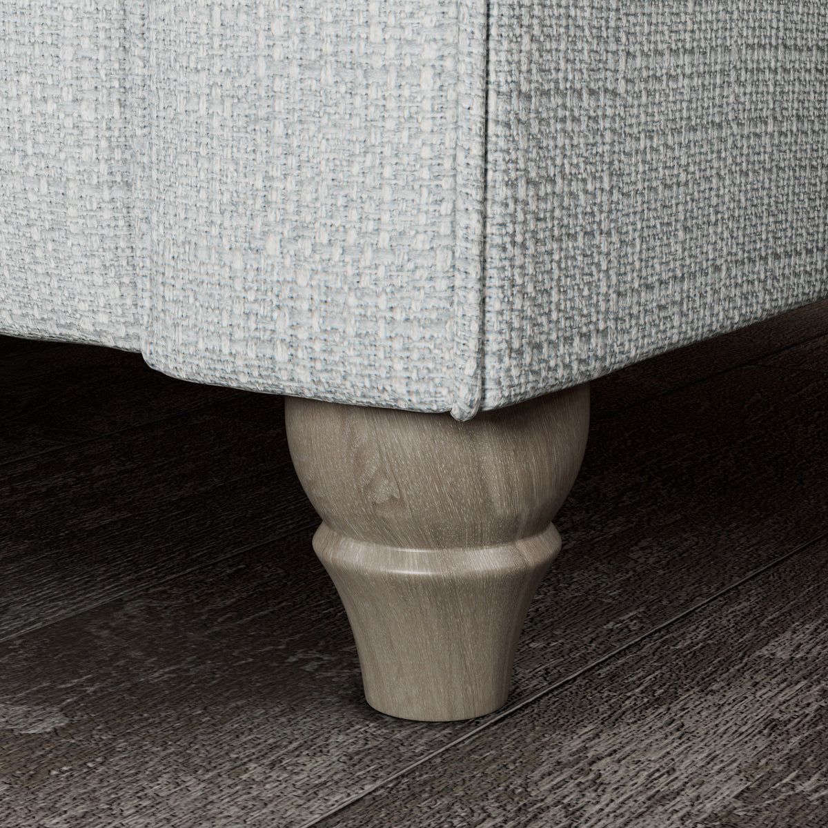 Everett Snuggler Chair Light Blue Washed Oak Feet from Roseland Furniture