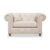 Everett Snuggler Chair Oyster Washed Oak Feet from Roseland Furniture