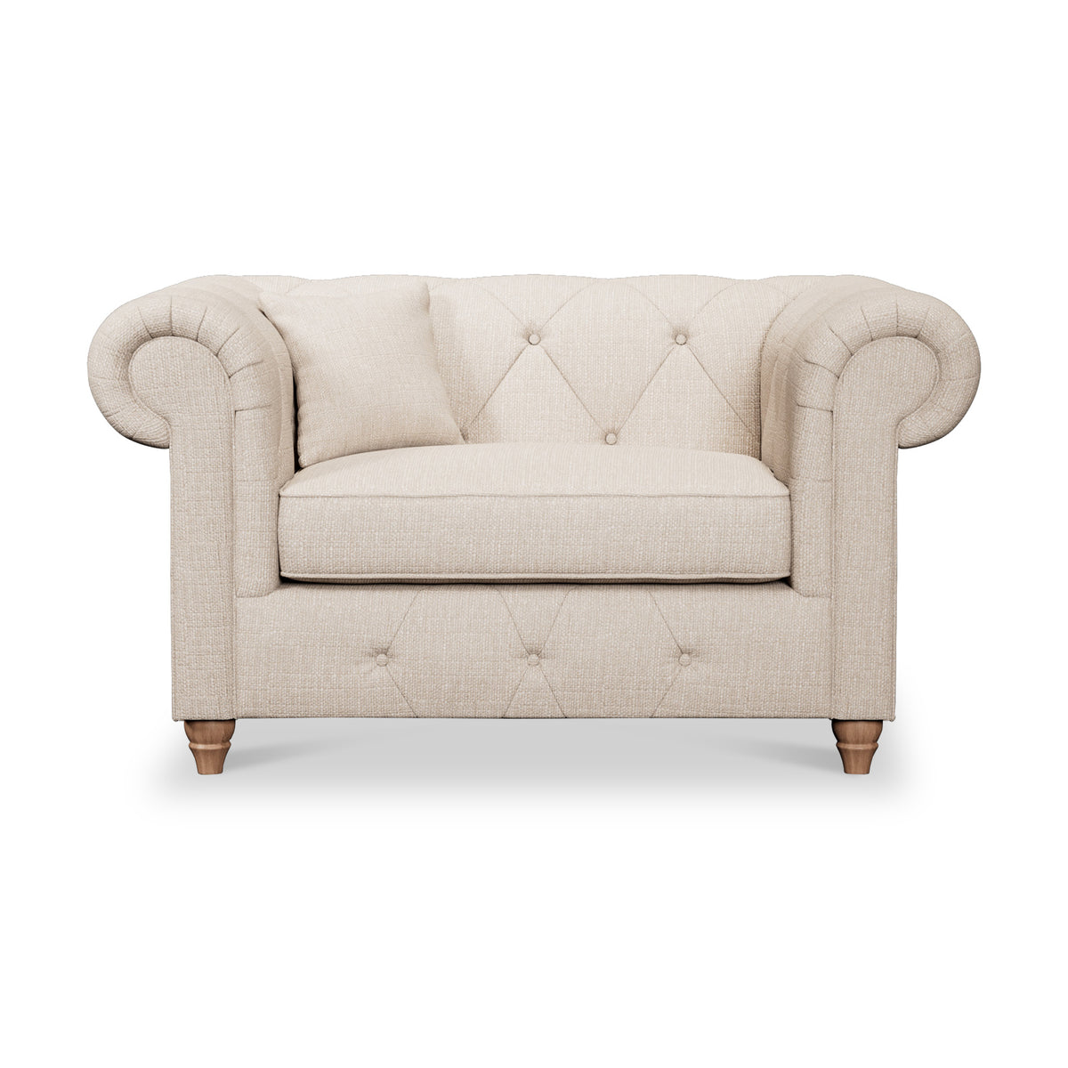 Everett Snuggler Chair Oyster Walnut Feet from Roseland Furniture