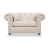 Everett Snuggler Chair Oyster Walnut Feet from Roseland Furniture