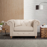 Everett Snuggler Chair Oyster Walnut Feet from Roseland Furniture