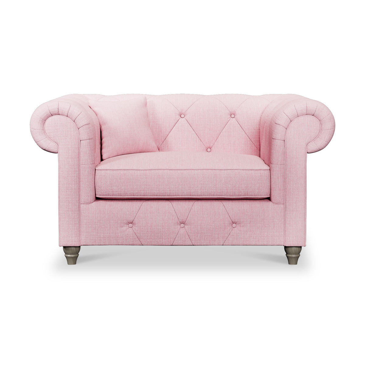 Everett Snuggler Chair Pink Washed Oak Feet from Roseland Furniture