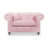Everett Snuggler Chair Pink Washed Oak Feet from Roseland Furniture