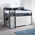 Daltrey Grey and White Single Mid Sleeper Bed from Roseland Furniture