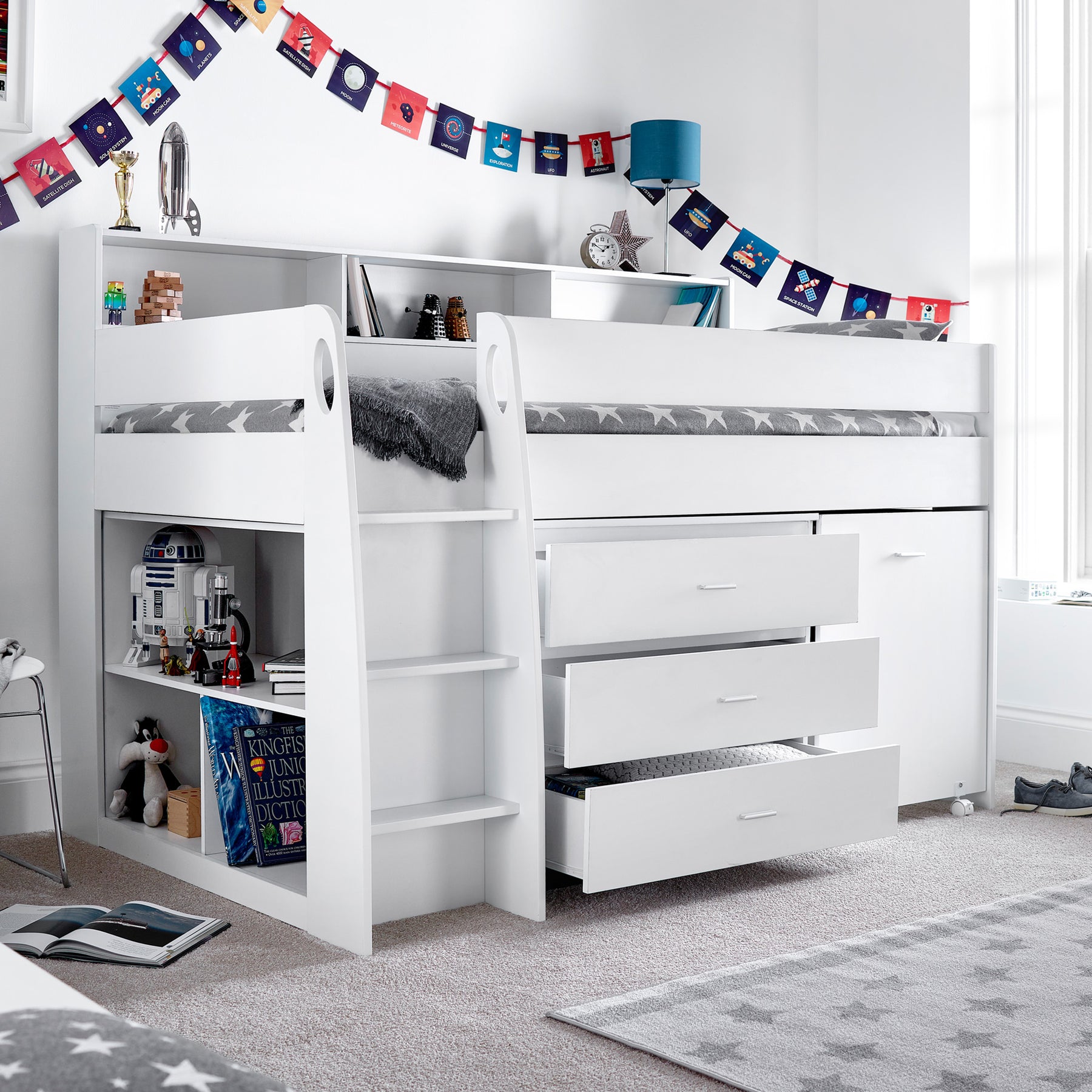 Daltrey White Single Mid Sleeper Bed