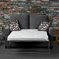 Charlcote Charcoal Faux Linen 2 Seater Sofabed with Charcoal Scatter Cushions from Roseland Furniture