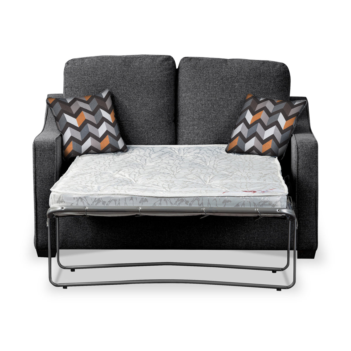 Charlcote Charcoal Faux Linen 2 Seater Sofabed with Charcoal Scatter Cushions from Roseland Furniture