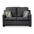 Charlcote Charcoal Faux Linen 2 Seater Sofabed with Mustard Scatter Cushions from Roseland Furniture