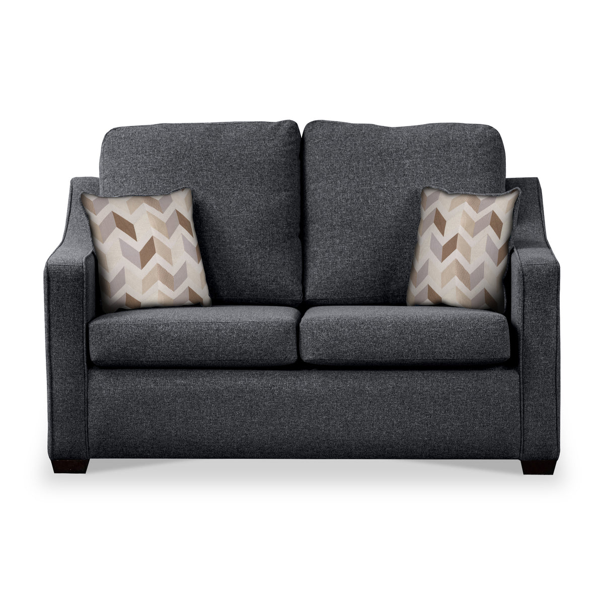 Charlcote Charcoal Faux Linen 2 Seater Sofabed with Oatmeal Scatter Cushions from Roseland Furniture