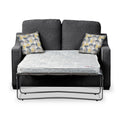 Charlcote Charcoal Faux Linen 2 Seater Sofabed with Beige Scatter Cushions from Roseland Furniture