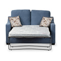 Charlcote Denim Faux Linen 2 Seater Sofabed with Oatmeal Scatter Cushions from Roseland Furniture