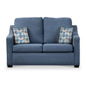 Charlcote Denim Faux Linen 2 Seater Sofabed with Blue Scatter Cushions from Roseland Furniture
